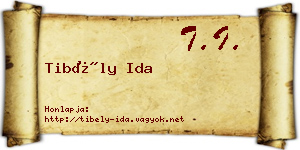 Tibély Ida névjegykártya