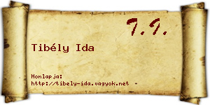 Tibély Ida névjegykártya